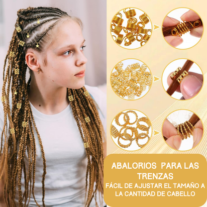 275 Pcs ABALORIOS PARA TRENZAS DORADOS