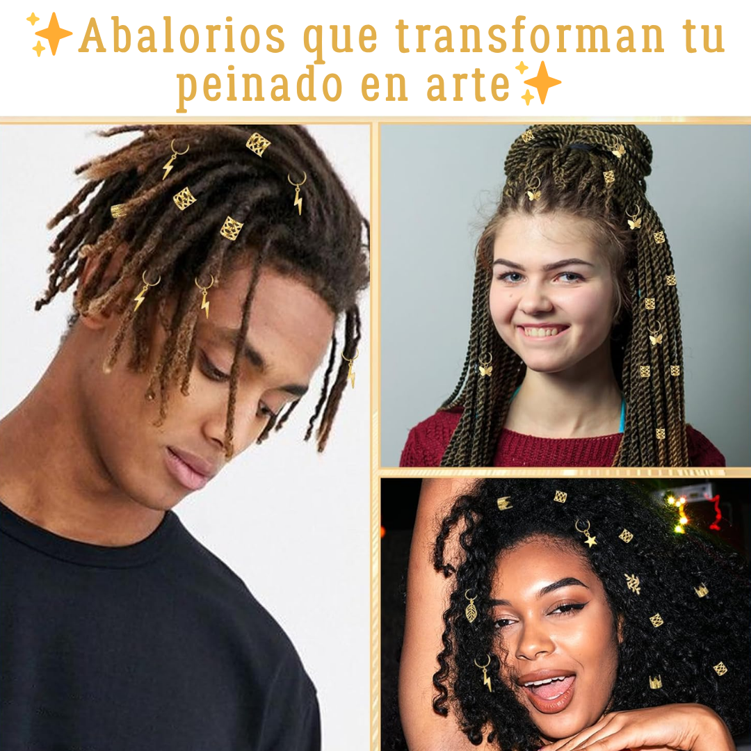 275 Pcs ABALORIOS PARA TRENZAS DORADOS