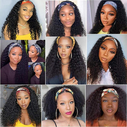 PELUCA DE CABELLO RIZADO CON DIADEMA 